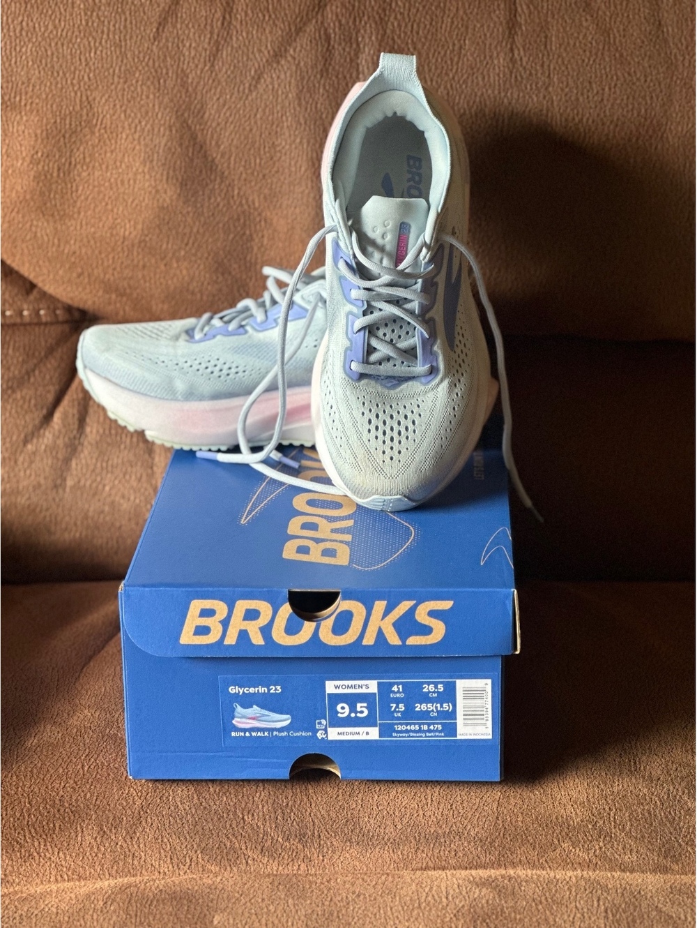 Brooks Women's Glycerin 23 Running Shoes - Size 9.5 Medium (1B) Blue Tint/Pink